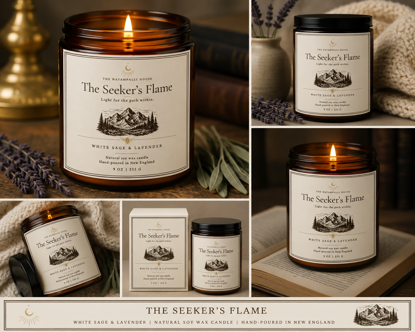 The Seeker’s Flame — Eucalyptus Lavender Herb Soy Candle