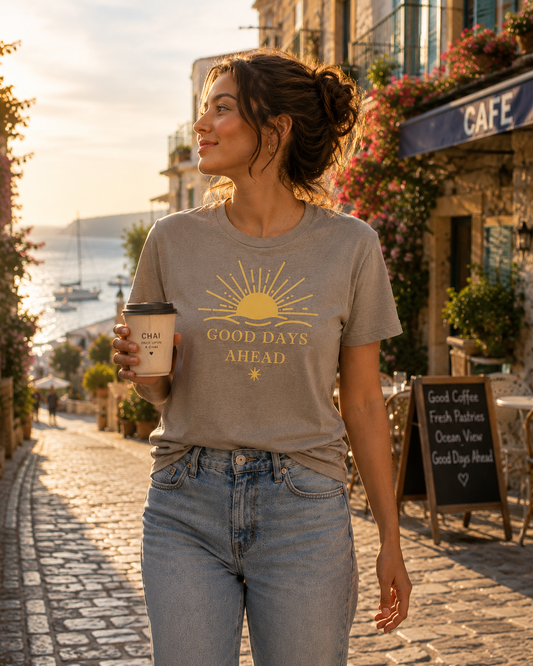 Good Days Ahead T-Shirt | Inspirational Sunrise Tee | Positive Mindset Shirt | Motivational Graphic Tee | Unisex Comfort Shirt