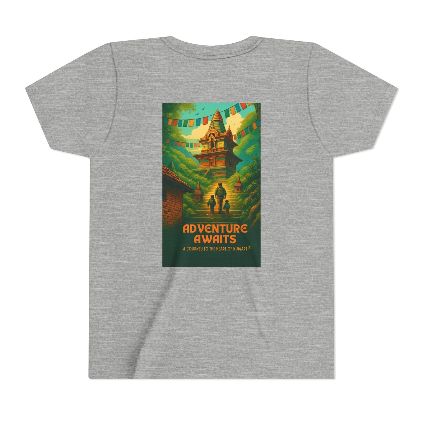 Adventure Awaits Youth Tee - Inspirational Short Sleeve Shirt for Outdoor Fun, Travel Gift, Comfortable Playwear, Summer Adventure, [...]