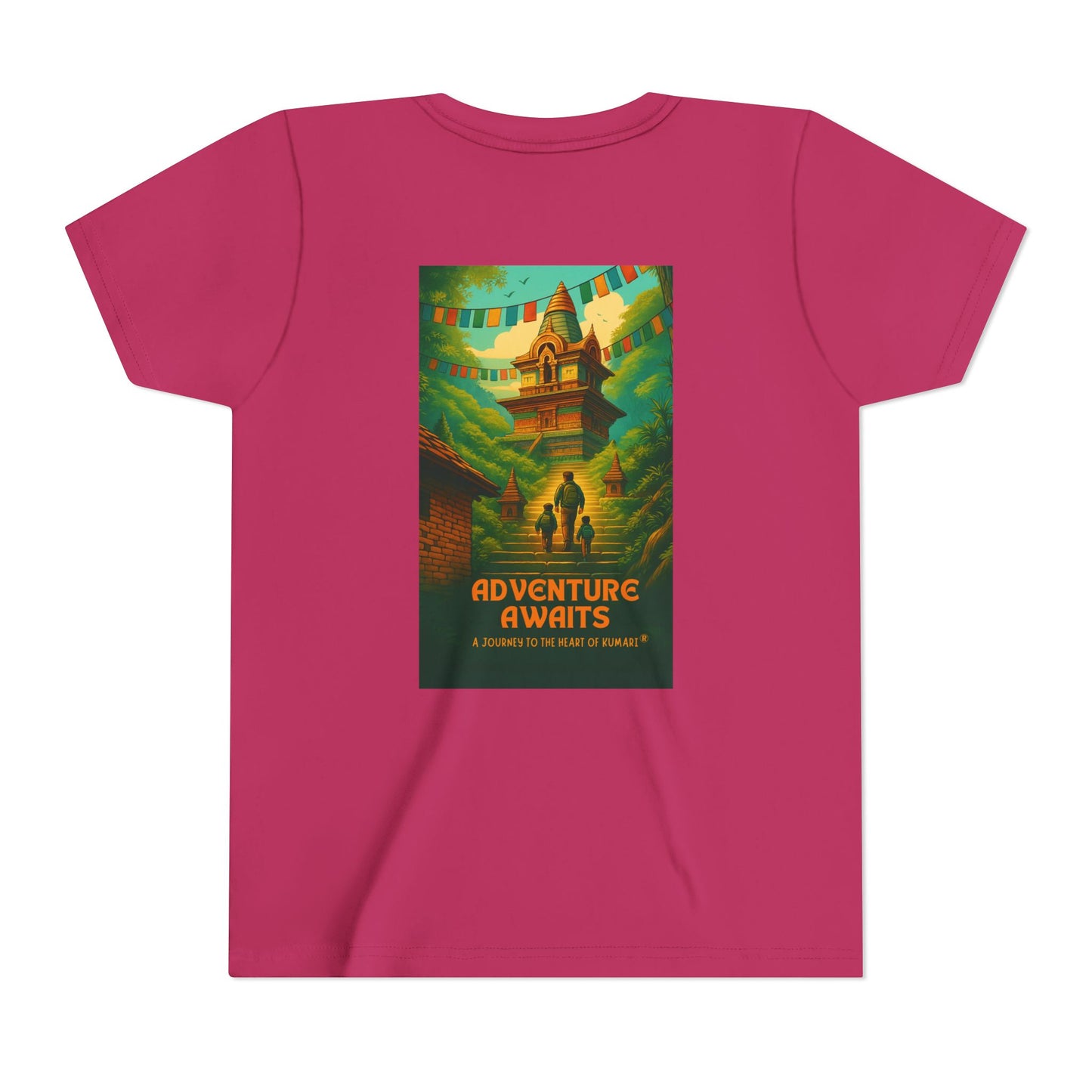 Adventure Awaits Youth Tee - Inspirational Short Sleeve Shirt for Outdoor Fun, Travel Gift, Comfortable Playwear, Summer Adventure, [...]