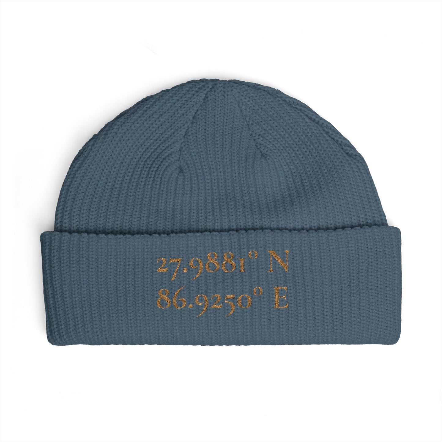 The Everest Coordinates Cuff Beanie 27.9881° N • 86.9250° E