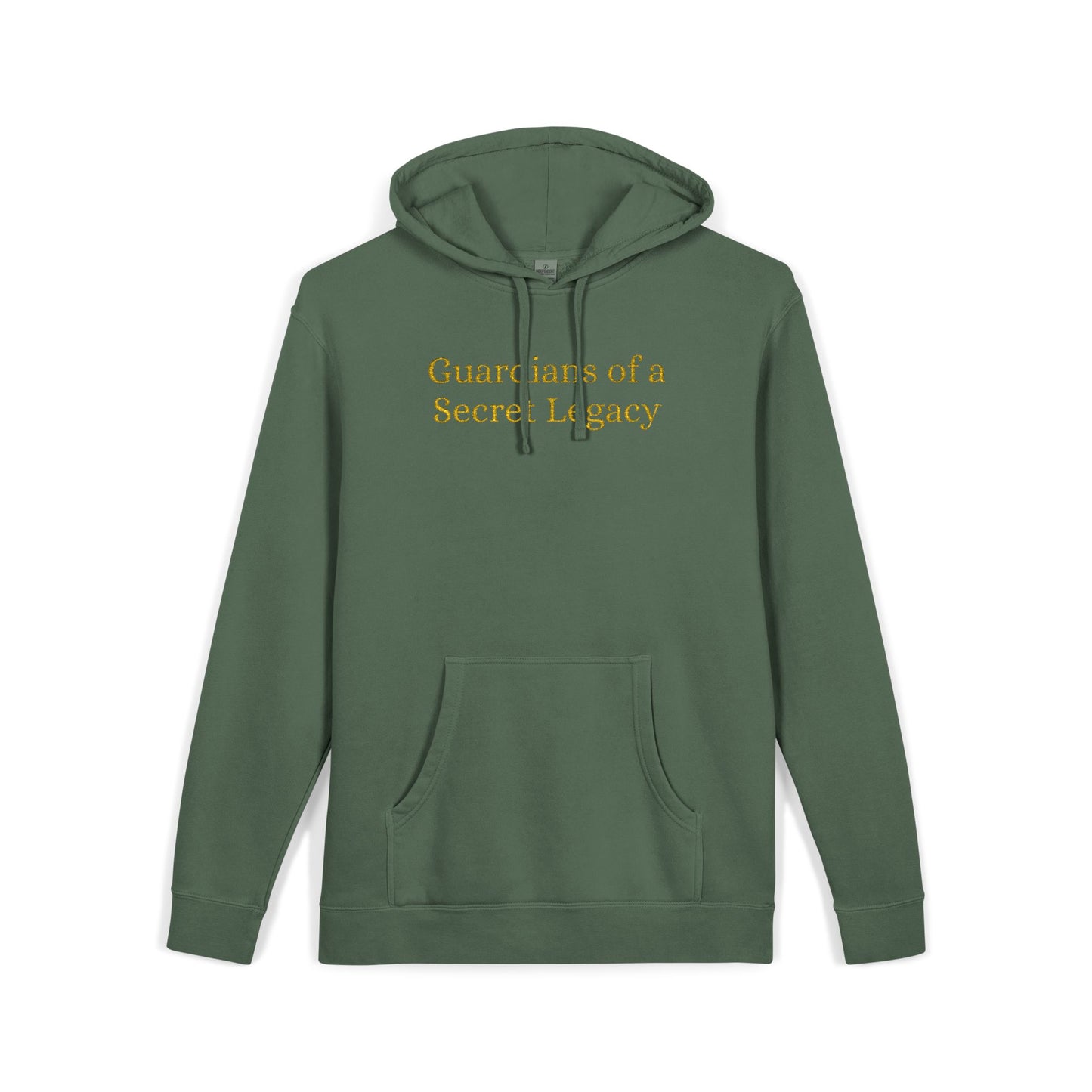 Hoodie — "Guardians of a Secret Legacy" Olive Pigment-Dyed Pullover