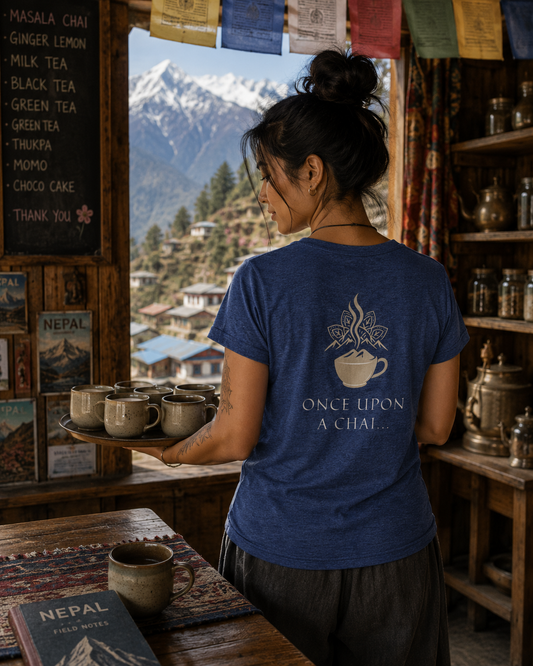 Once Upon a Chai Mountain V-Neck Tee