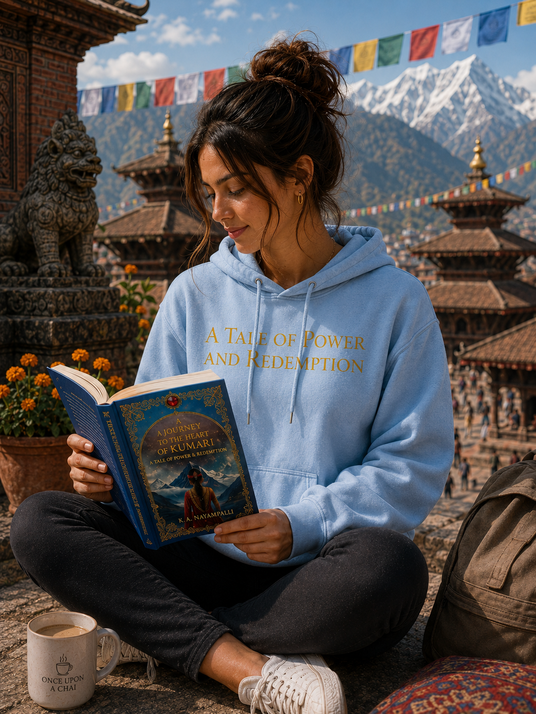 Hoodie — "A Tale of Power & Redemption" Light Blue Pigment-Dyed Pullover