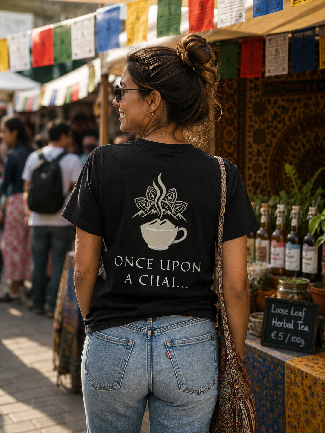Once Upon a Chai Unisex Cotton Crew Tee