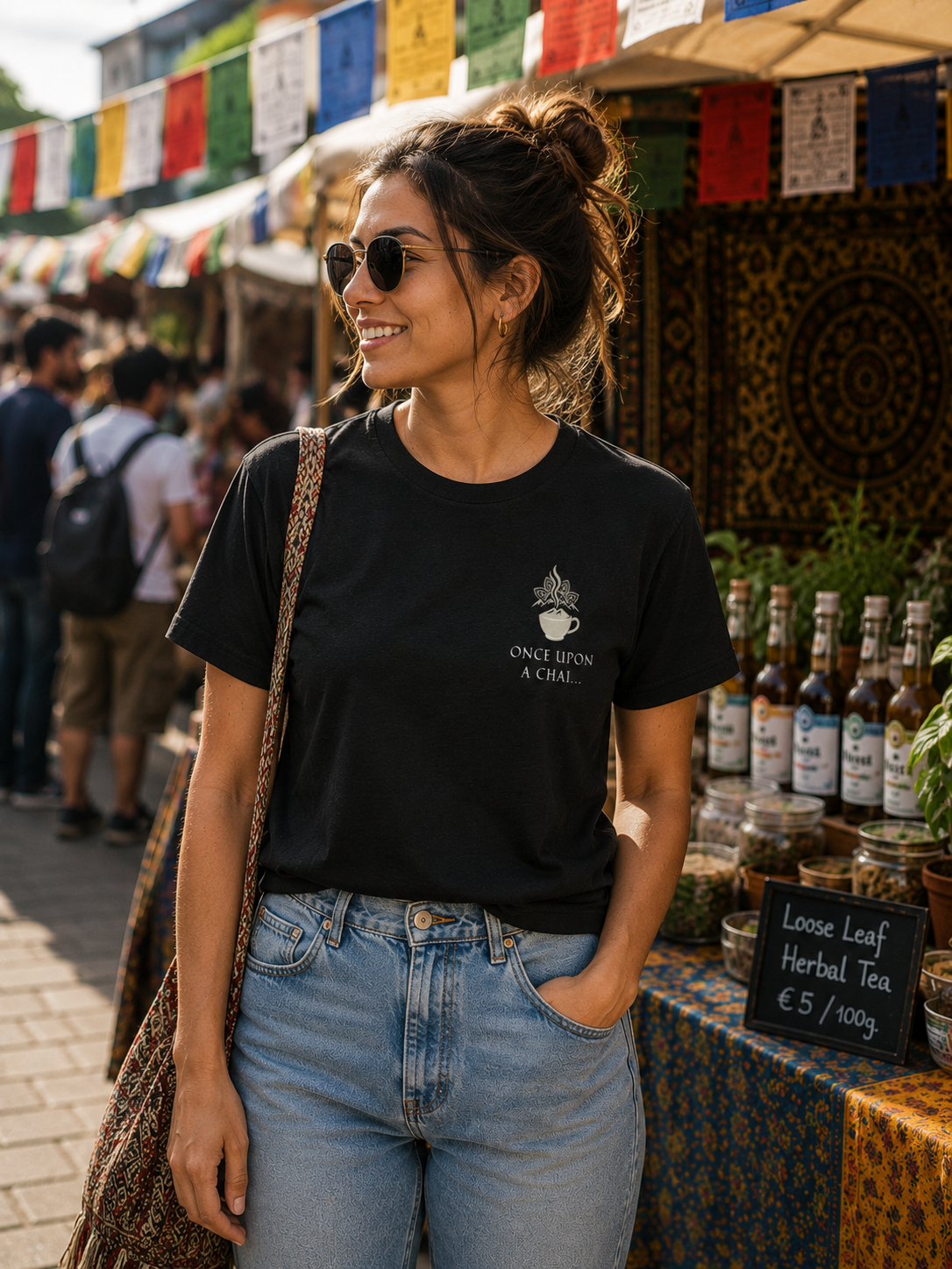 Once Upon a Chai Unisex Cotton Crew Tee