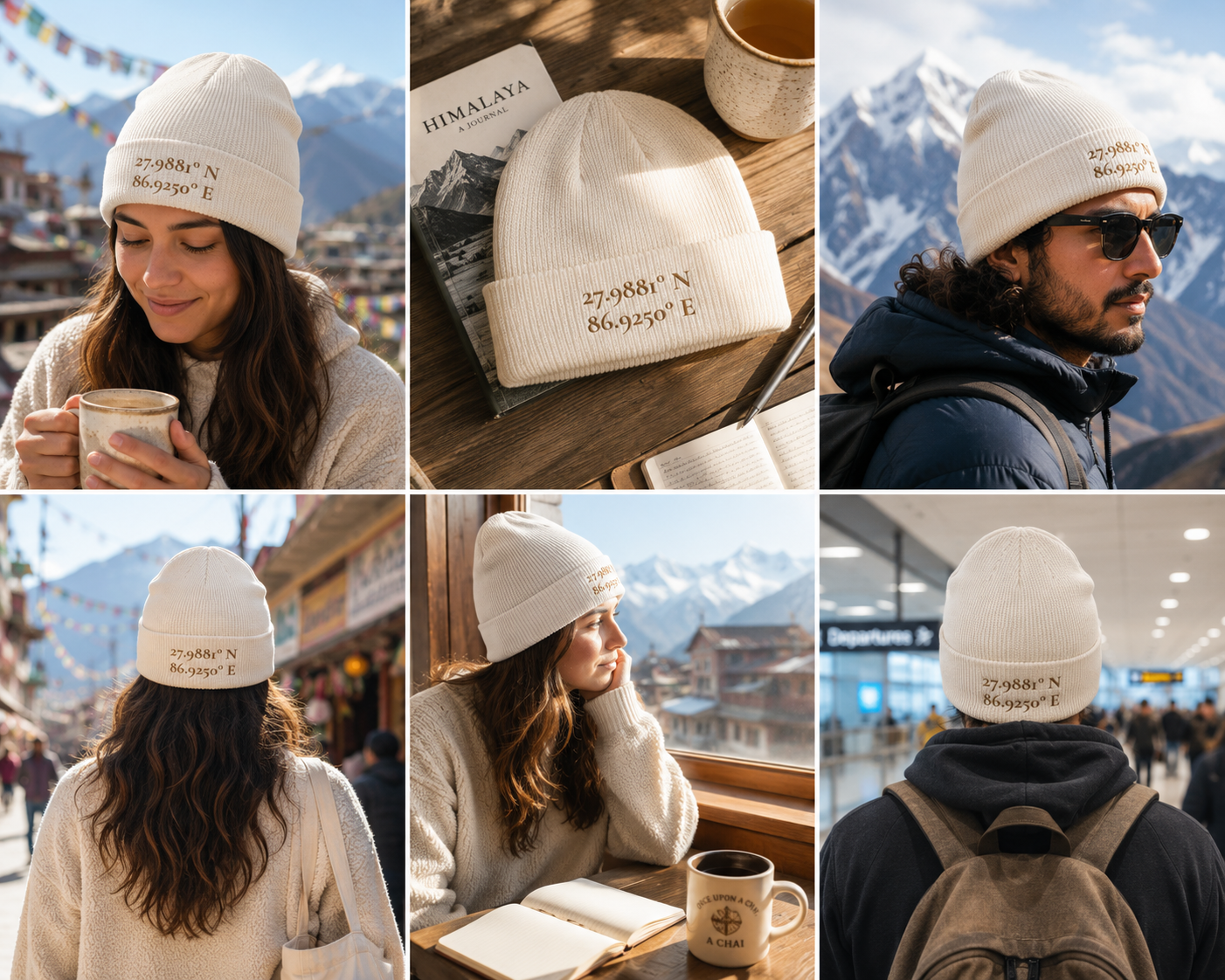 The Everest Coordinates Cuff Beanie 27.9881° N • 86.9250° E