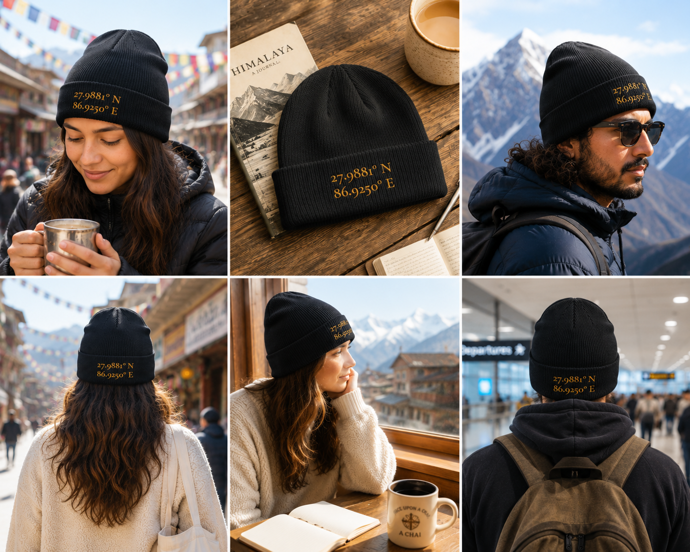 The Everest Coordinates Cuff Beanie 27.9881° N • 86.9250° E