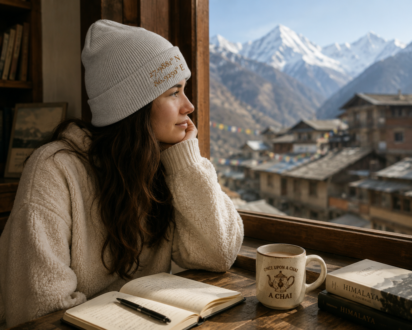 The Everest Coordinates Cuff Beanie 27.9881° N • 86.9250° E