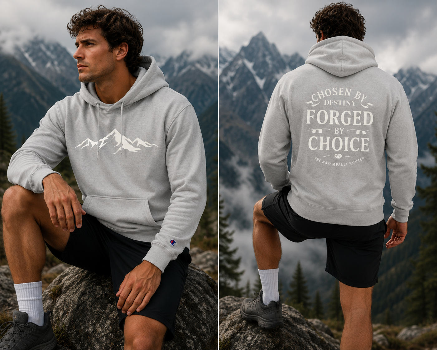 "Forged by Choice" Hoodie by Champion – Motivational Wear for the Journey Ahead | Durable, Comfortable, Timeless Sweatshirt by The Nayampalli House®