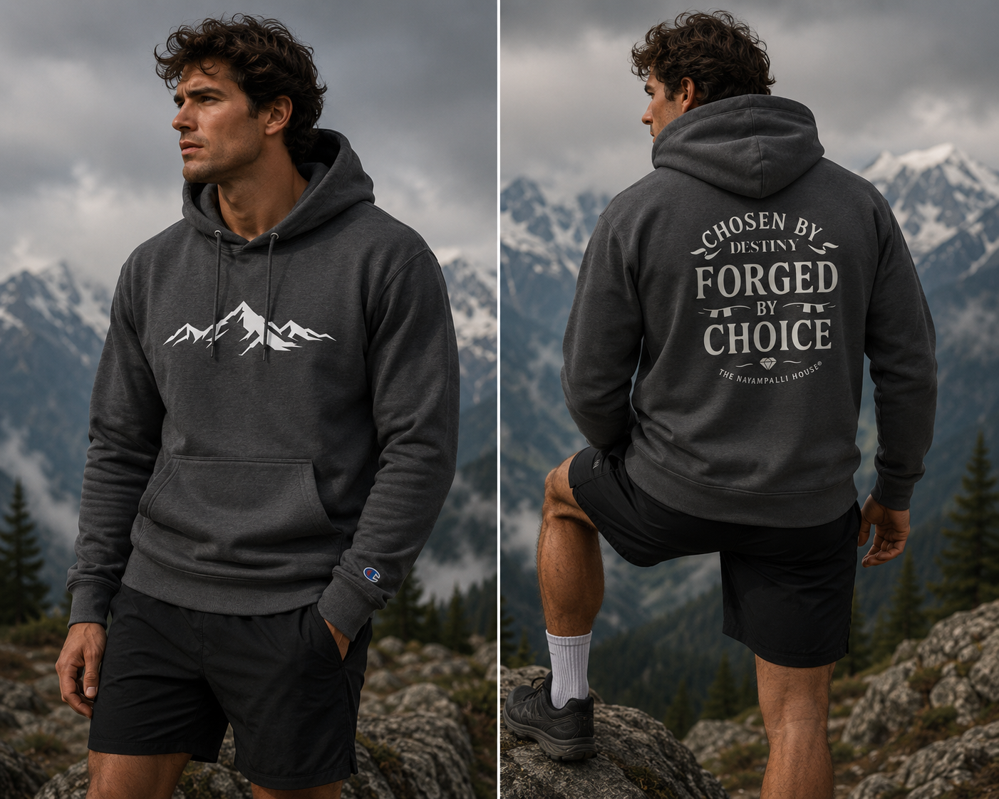 "Forged by Choice" Hoodie by Champion – Motivational Wear for the Journey Ahead | Durable, Comfortable, Timeless Sweatshirt by The Nayampalli House®