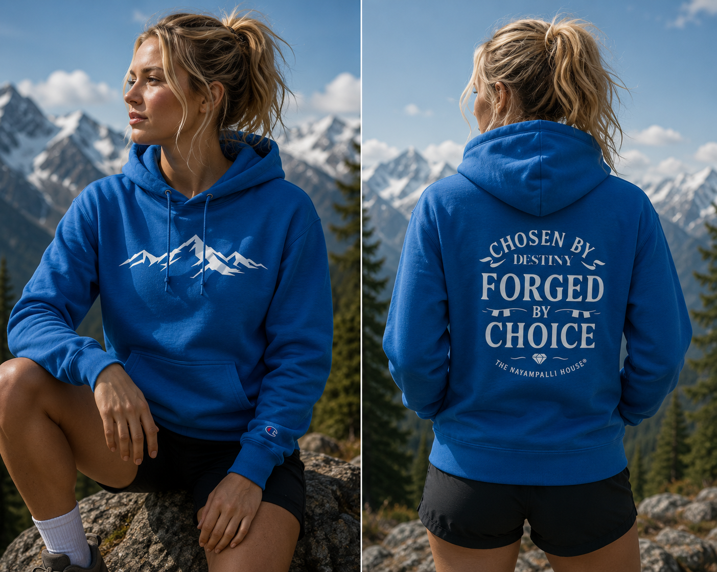 "Forged by Choice" Hoodie by Champion – Motivational Wear for the Journey Ahead | Durable, Comfortable, Timeless Sweatshirt by The Nayampalli House®