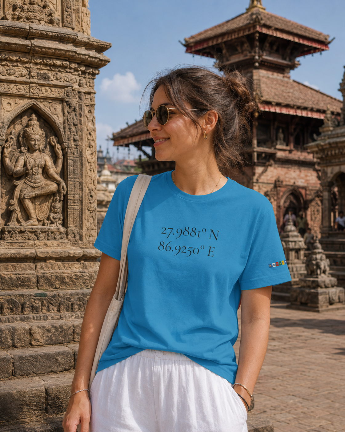Everest Prayer Flag Coordinates Tee