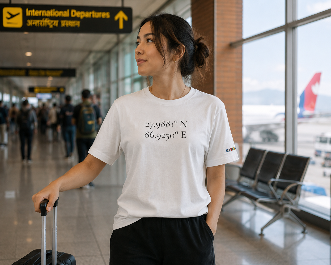 Everest Prayer Flag Coordinates Tee