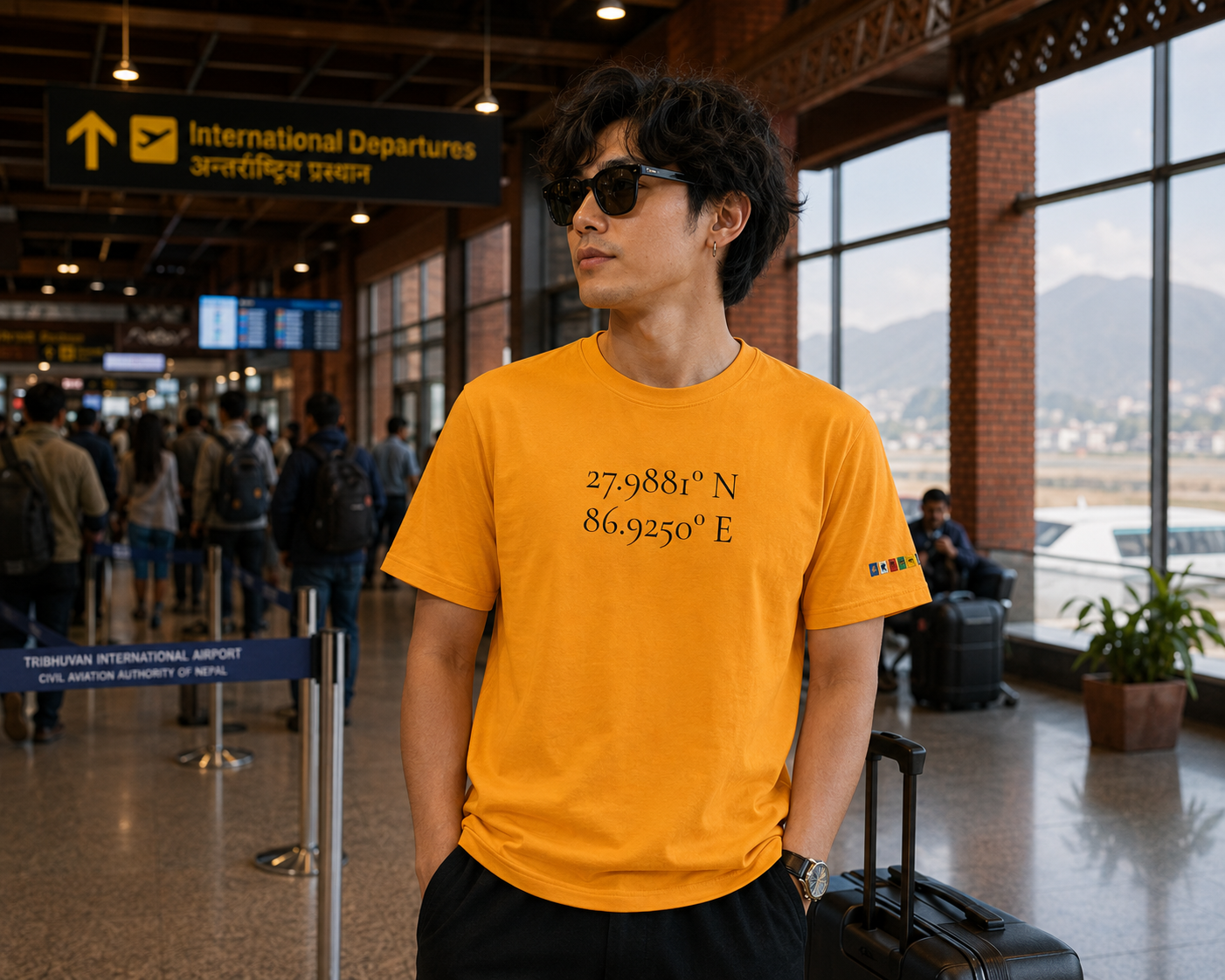 Everest Prayer Flag Coordinates Tee