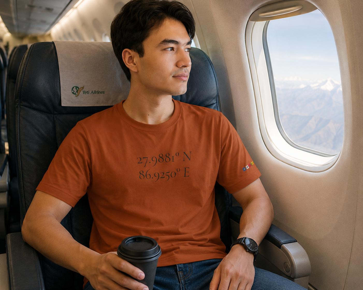 Everest Prayer Flag Coordinates Tee