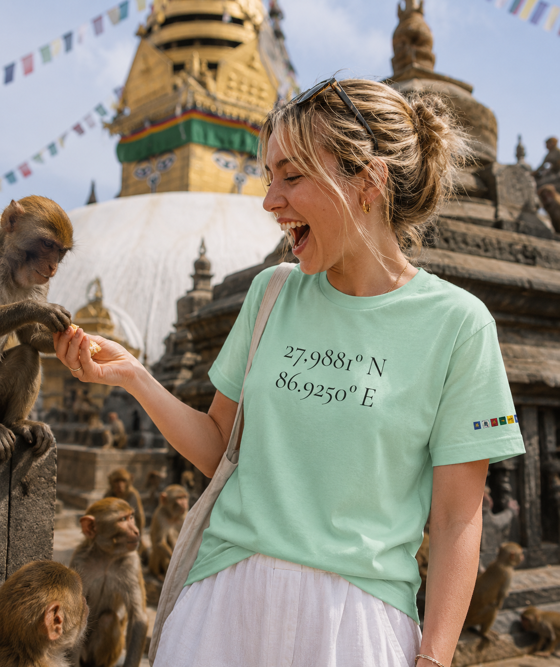 Everest Prayer Flag Coordinates Tee