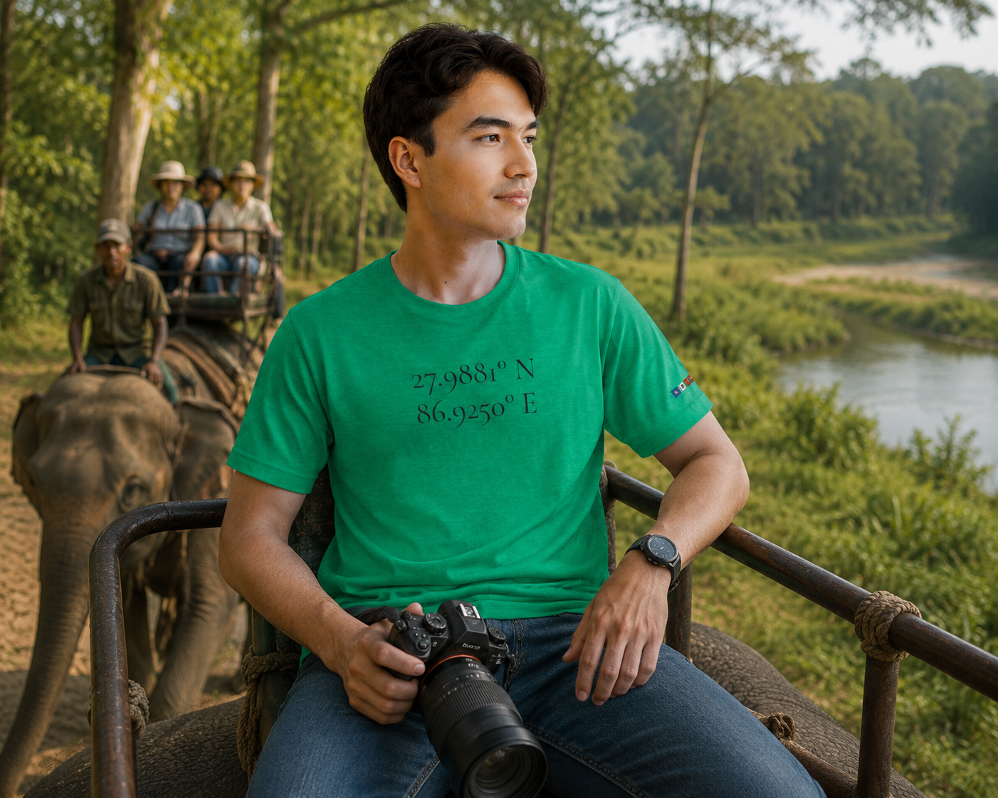 Everest Prayer Flag Coordinates Tee