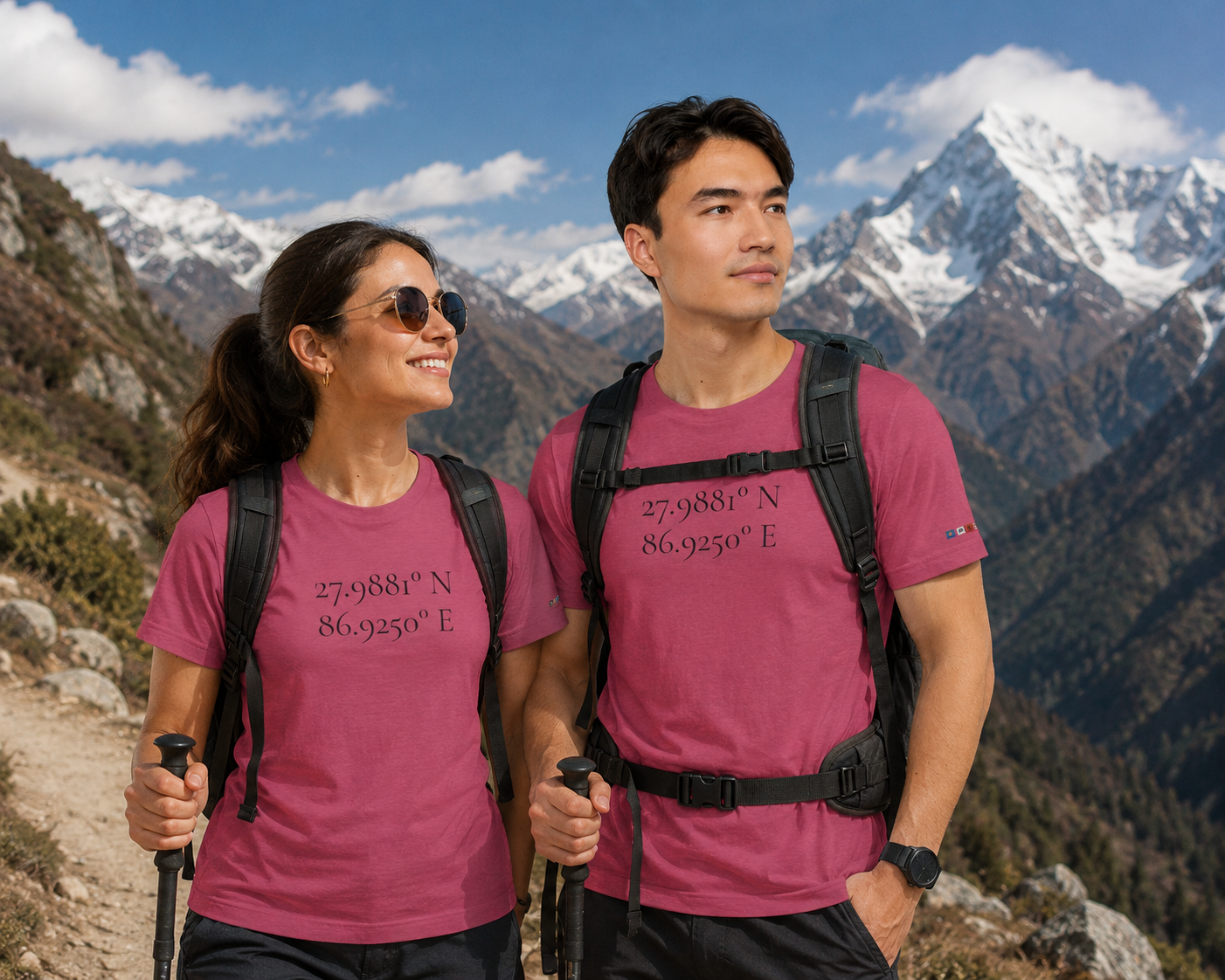 Everest Prayer Flag Coordinates Tee