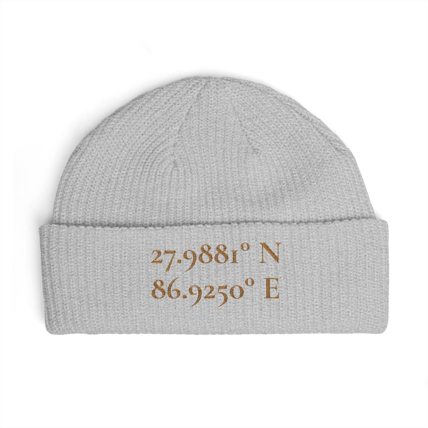 The Everest Coordinates Cuff Beanie 27.9881° N • 86.9250° E