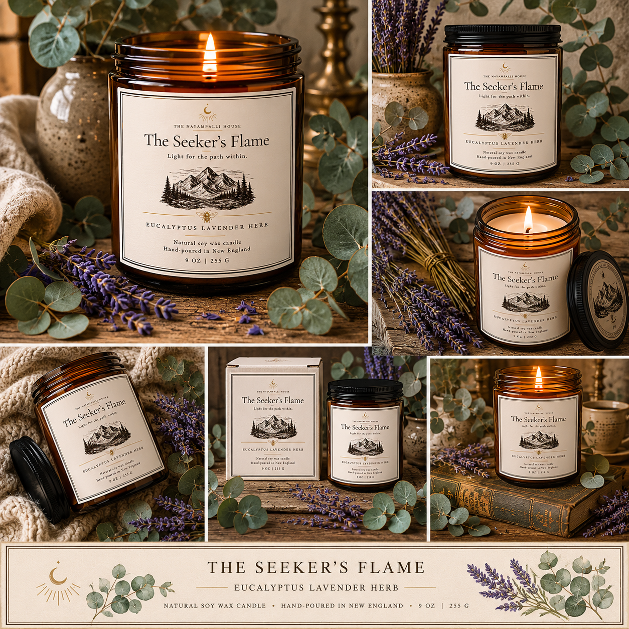 The Seeker’s Flame — Eucalyptus Lavender Herb Soy Candle