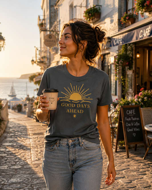 Good Days Ahead T-Shirt | Inspirational Sunrise Tee | Positive Mindset Shirt | Motivational Graphic Tee | Unisex Comfort Shirt