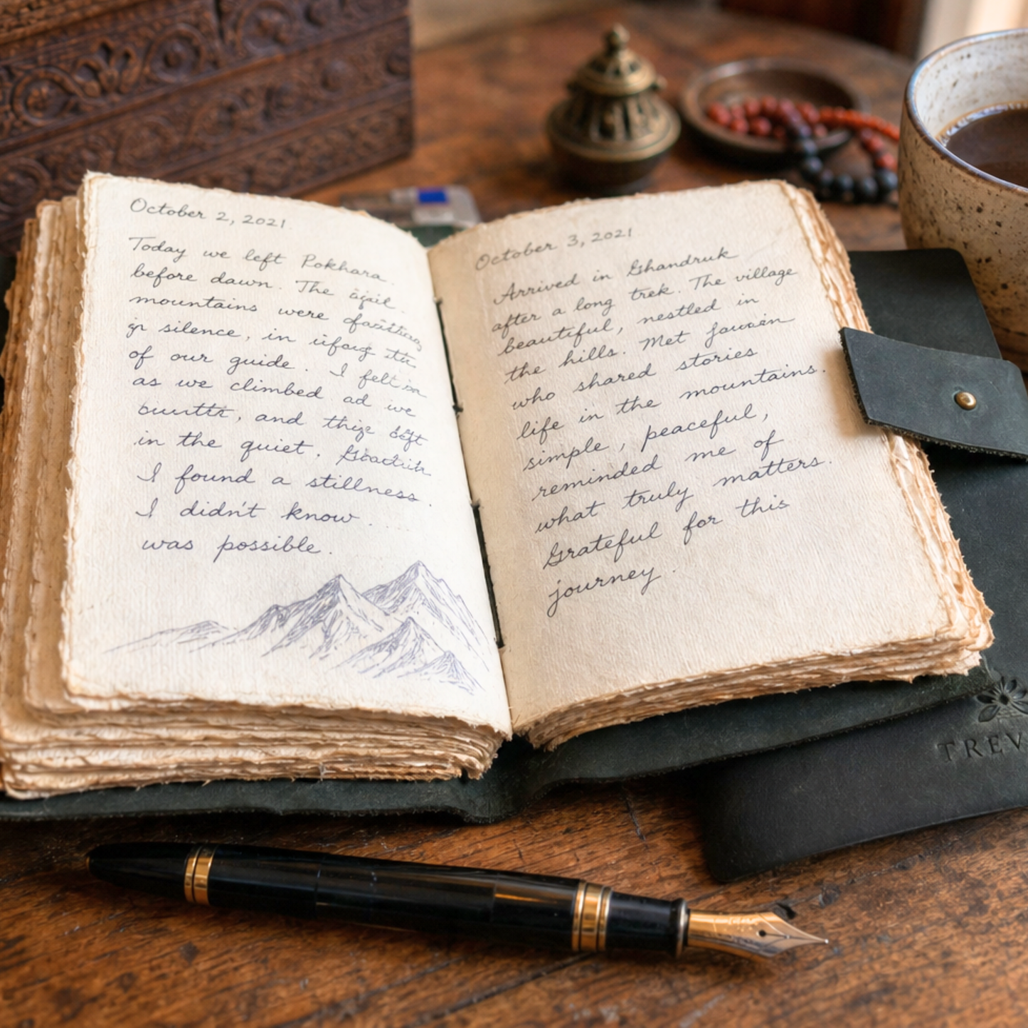 TREVEDA Leather Handheld Journal — 5" × 7"