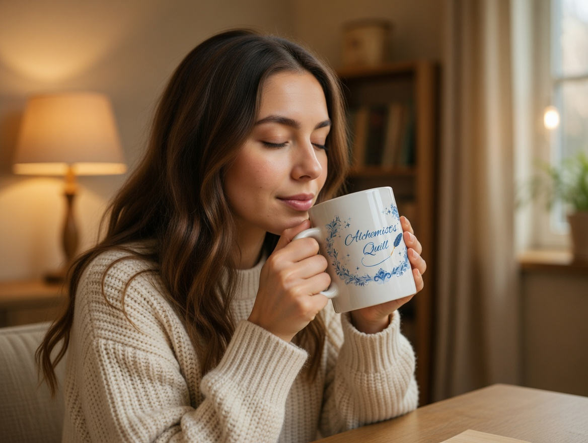 Alchemist's Quill Mug | Writer Coffee Cup | Literary Gift for Authors | Book Lover Mug | Reading Nook Mug | Journal Lover Gift | 11oz 15oz