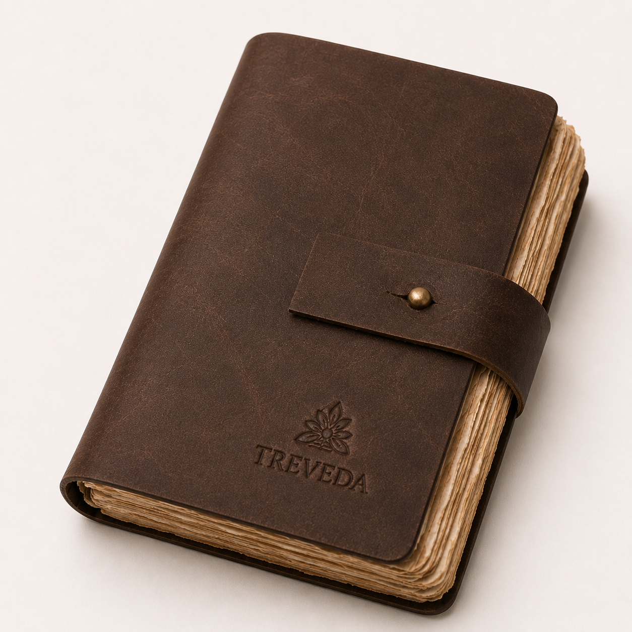 TREVEDA Leather Handheld Journal — 5" × 7"