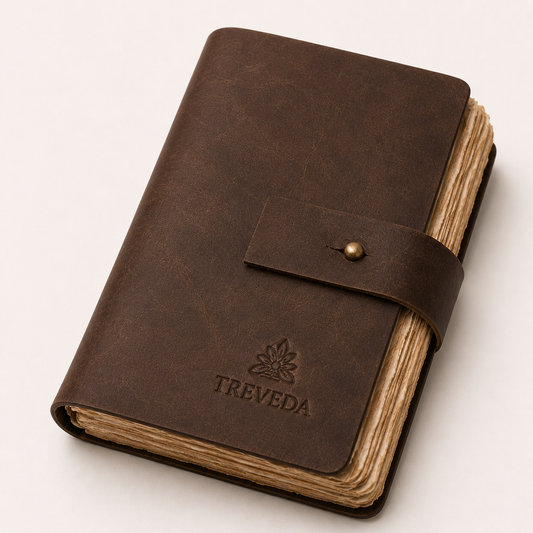 TREVEDA Leather Handheld Journal — 5" × 7"